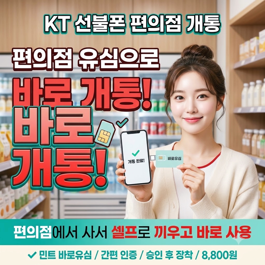 편의점 KT선불유심 바로유심 개통