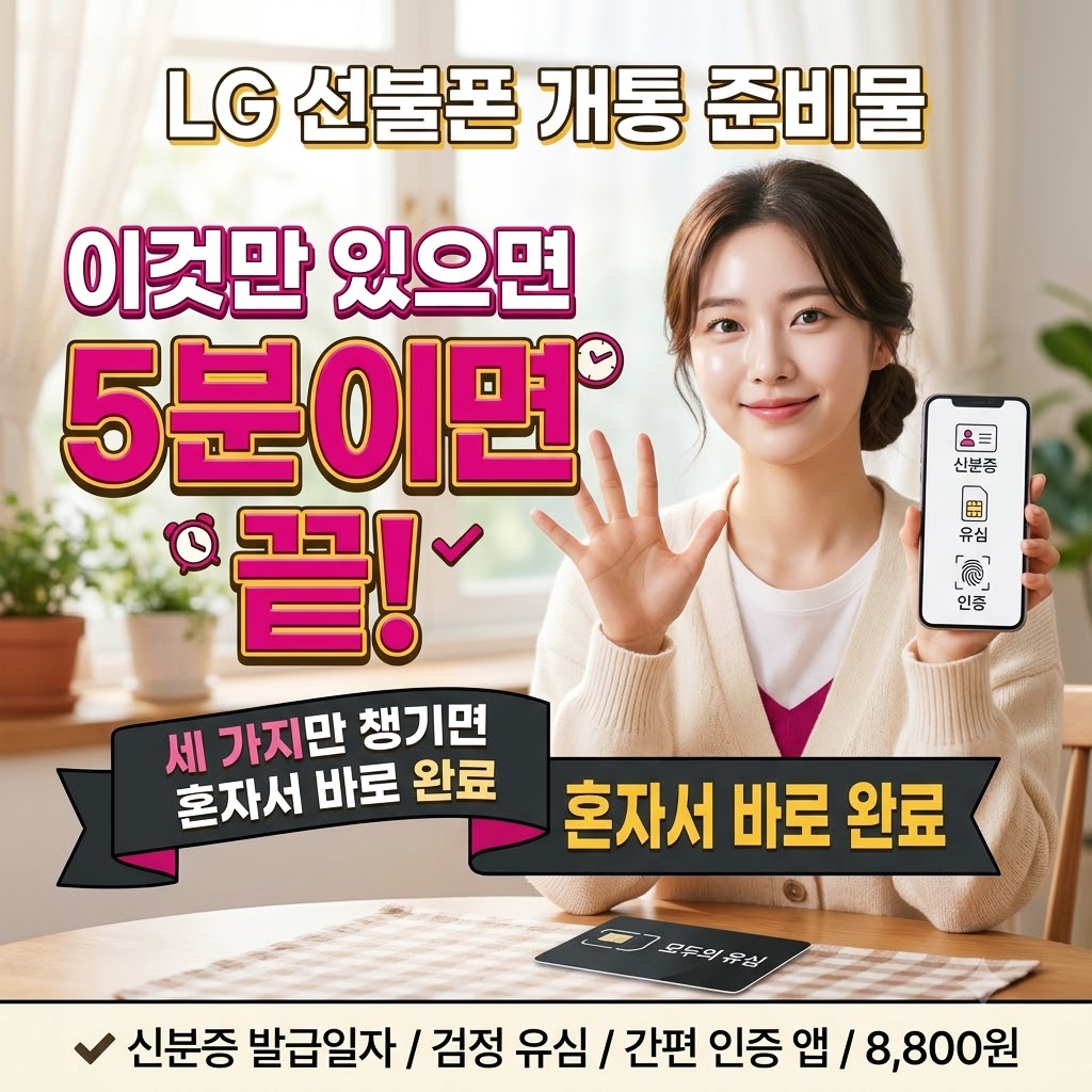 LG선불폰 개통 준비물 - 신분증 인증수단