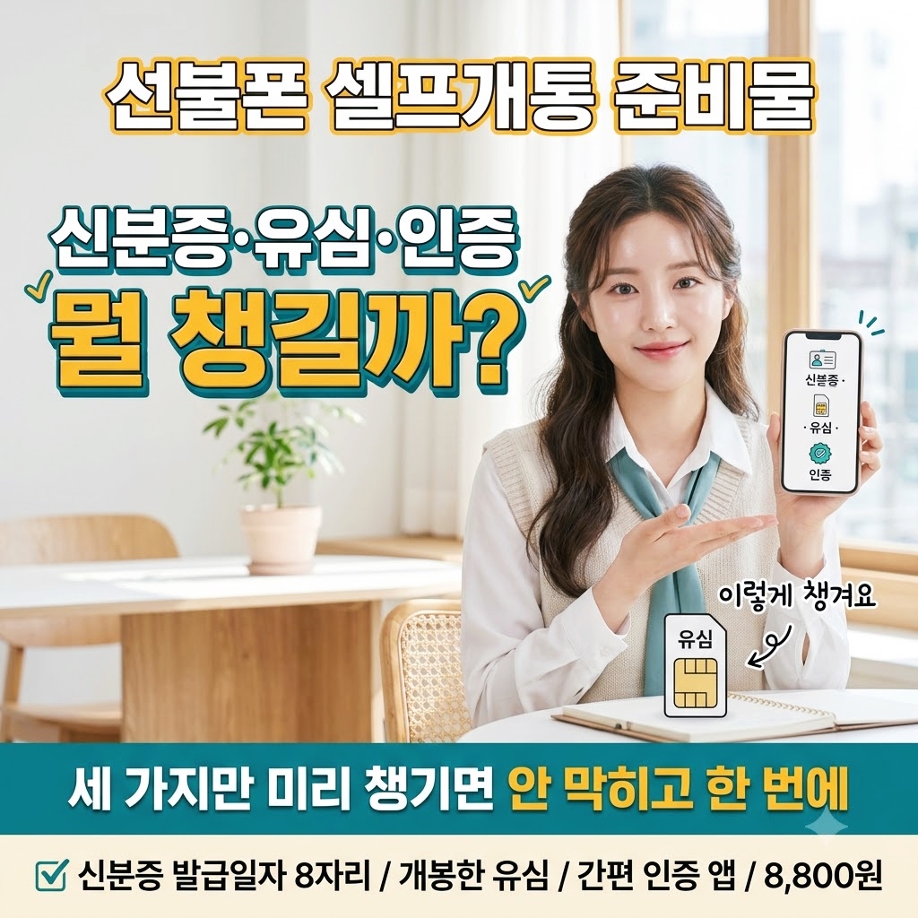 선불폰 셀프개통 유심 준비
