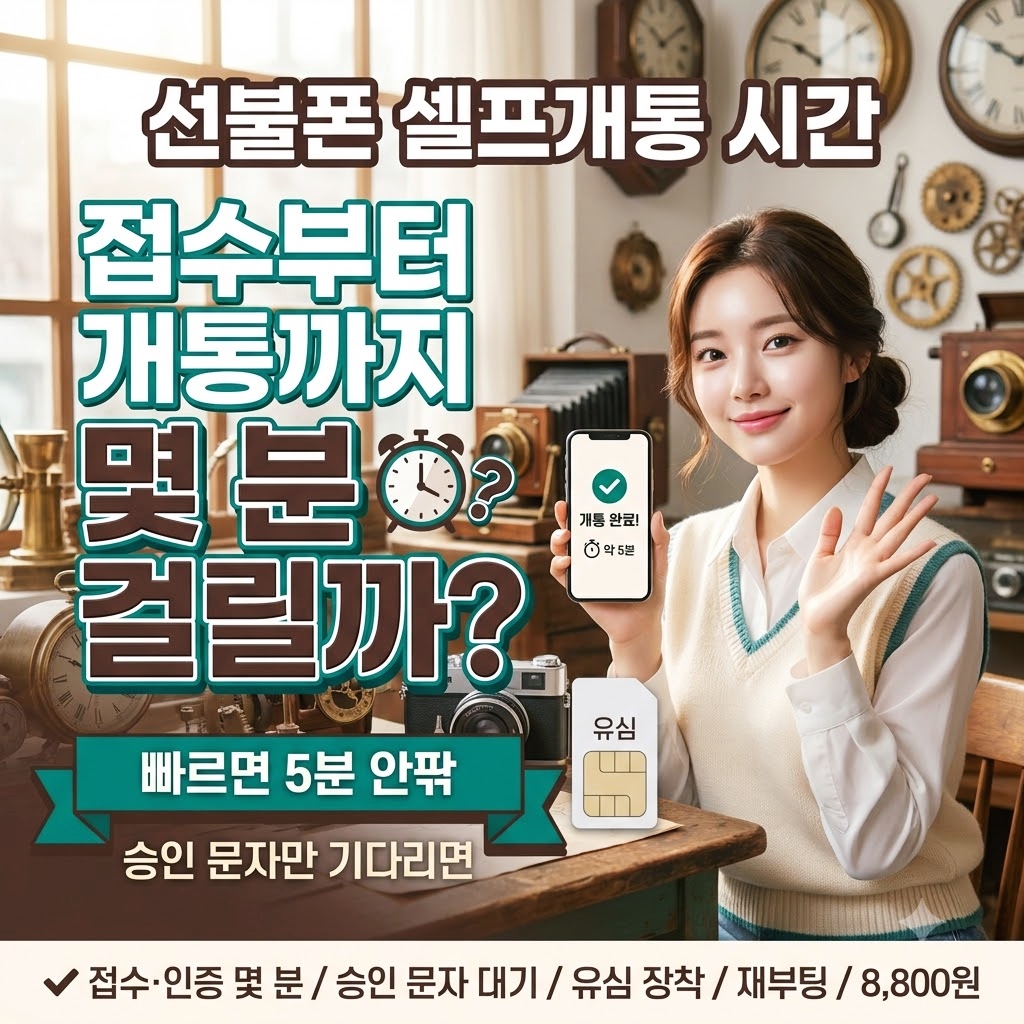 선불폰 셀프개통 소요 시간