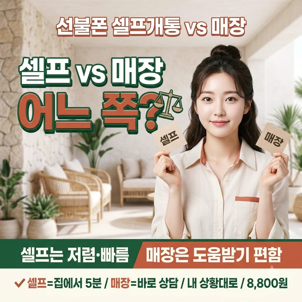 셀프개통과 매장 개통 비교
